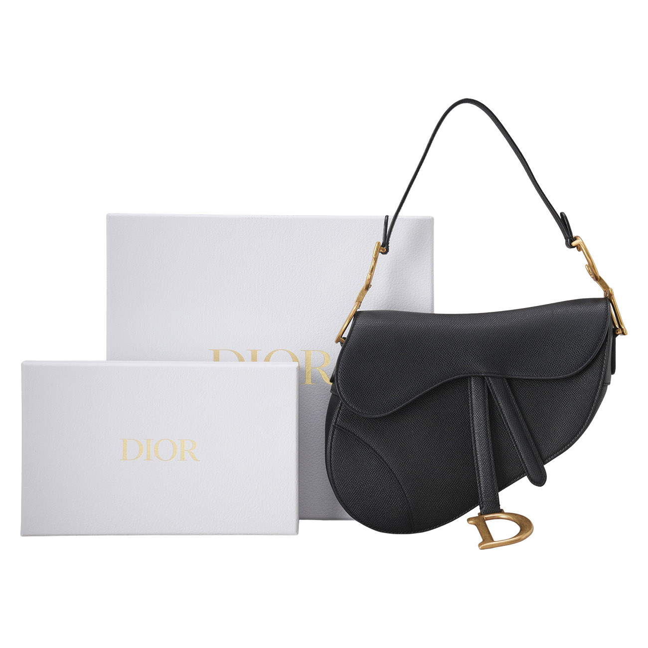 CHRISTIAN DIOR(USED)디올 레더 새들백 미듐 & 스트랩